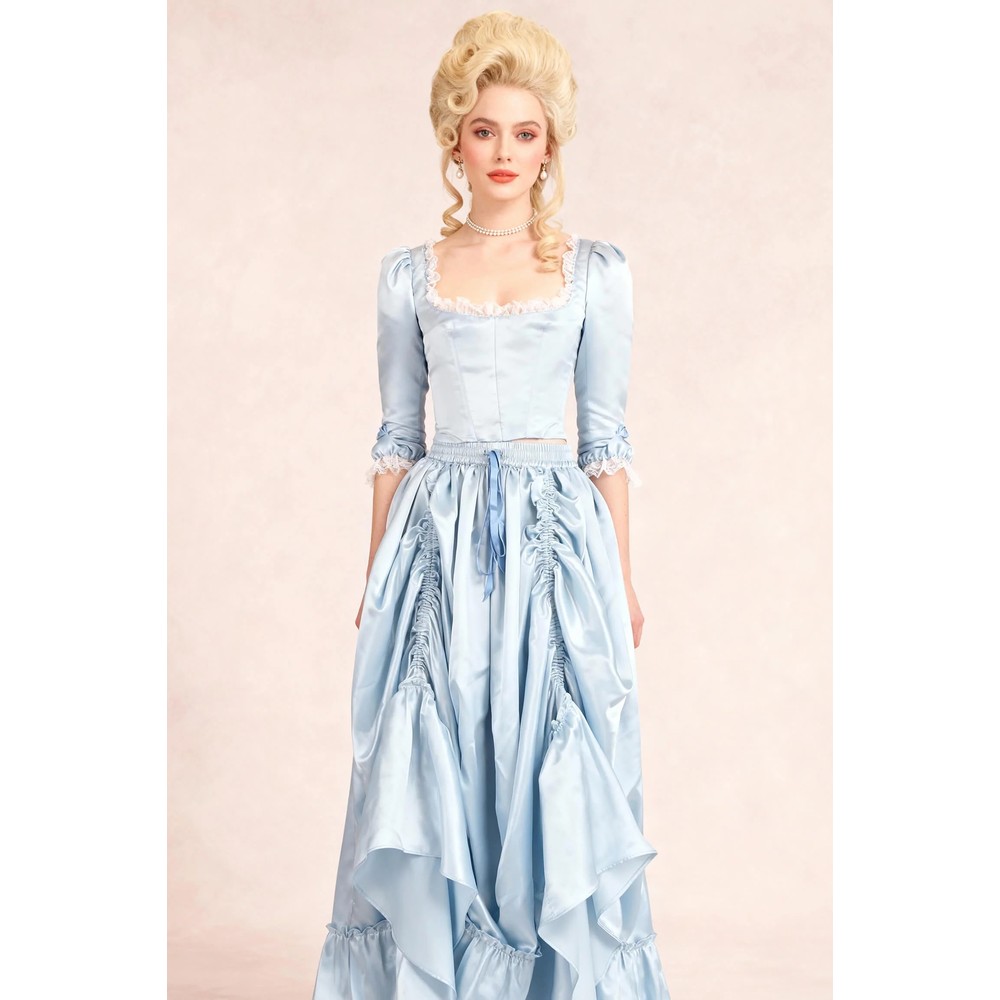 Attitude Corsets - Linsey Rococo Bustle Jupe - Bleu